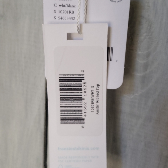 Frankie's Bikinis Austin Front Knot Ribbed Top Size Small NEW - Picture 6 of 15